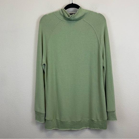 Z Supply Green Soft Spun Mock Neck Long Sleeve Lightweight Sweater Size Large - Picture 7 of 8
